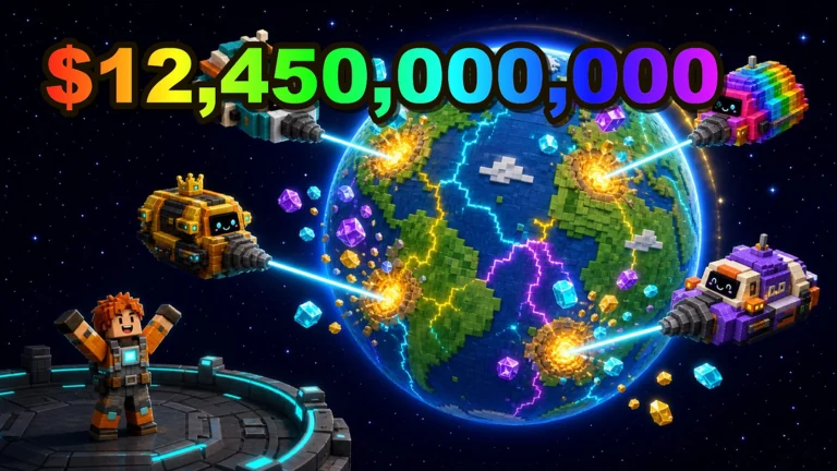 Developer-supplied promotional artwork showing four laser drones striking a glowing planet in space